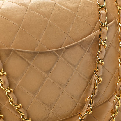 Chanel Lambskin Quilted Medium Double Flap Beige 13 of 14