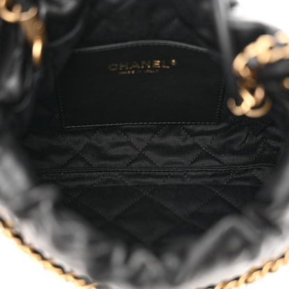 Chanel Shiny Crumpled Calfskin Quilted Pearl Mini Chanel 22 Black 5 of 10