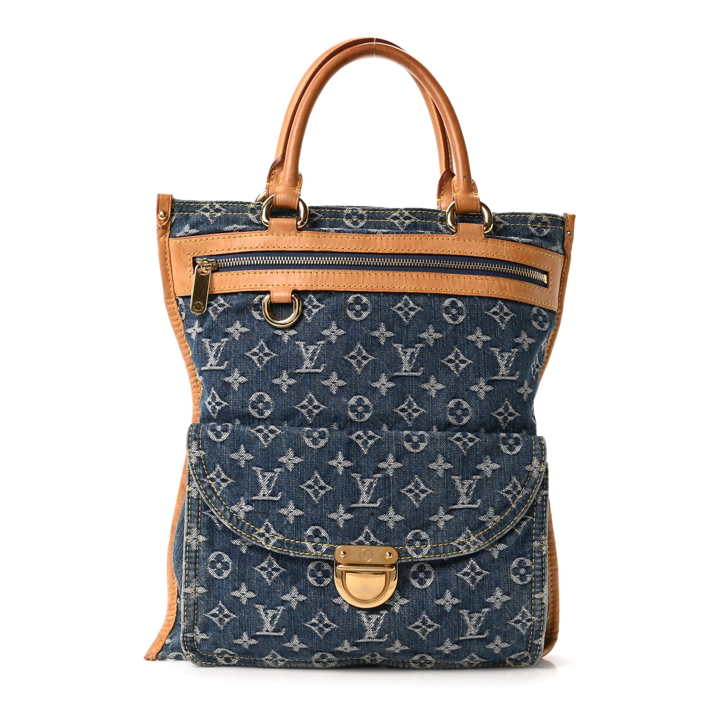 Monogram Denim Sac Plat Blue