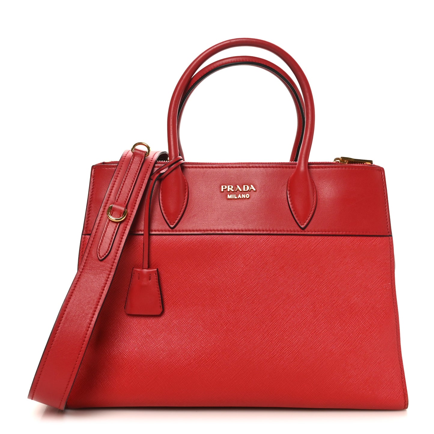 Saffiano City Calfskin Medium Esplanade Rosso