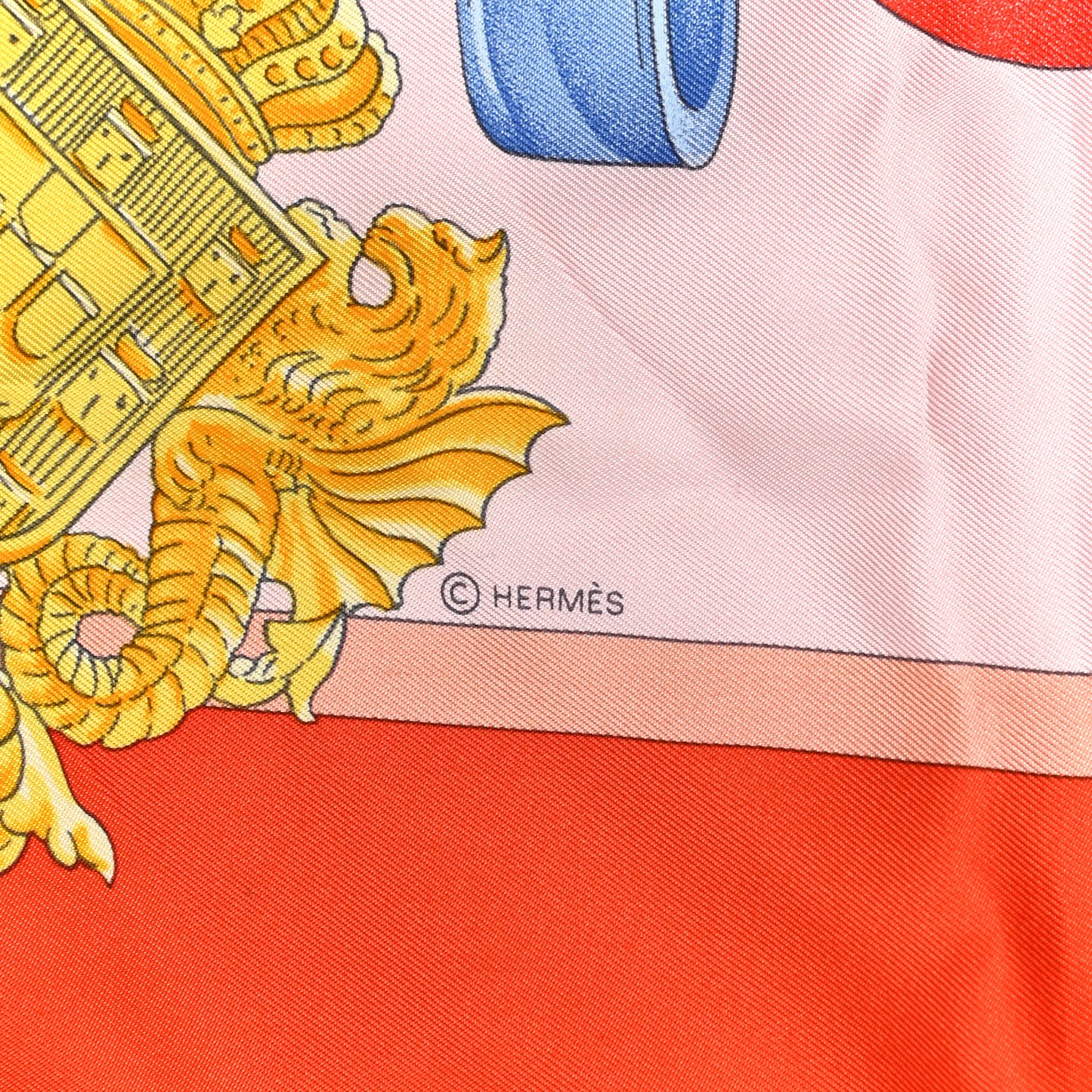 Silk Harnais De Cour Scarf 90 Orange
