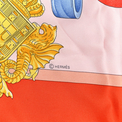Hermes Silk Harnais De Cour Scarf 90 Orange 4 of 5