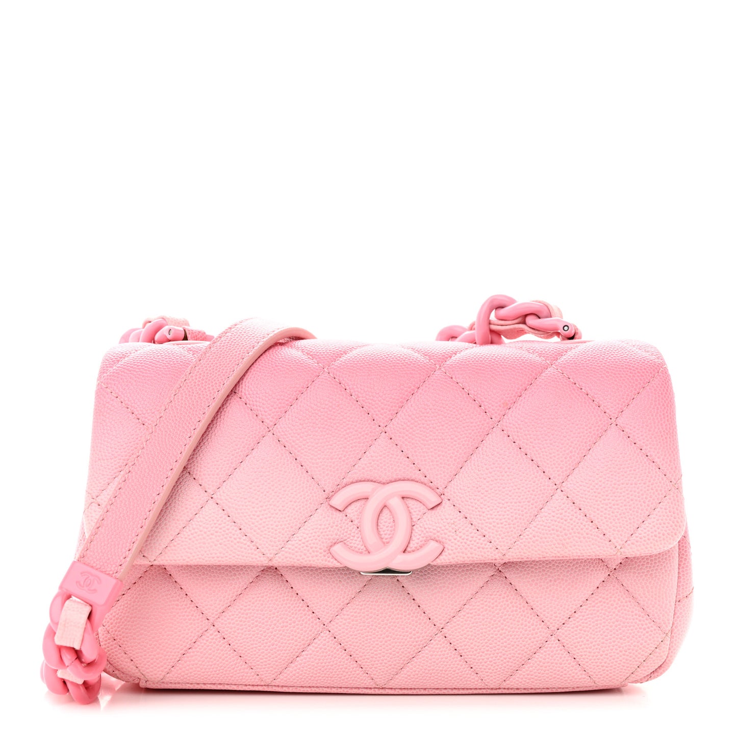 Shaded Caviar Quilted My Everything Small Flap Pink Light Pink