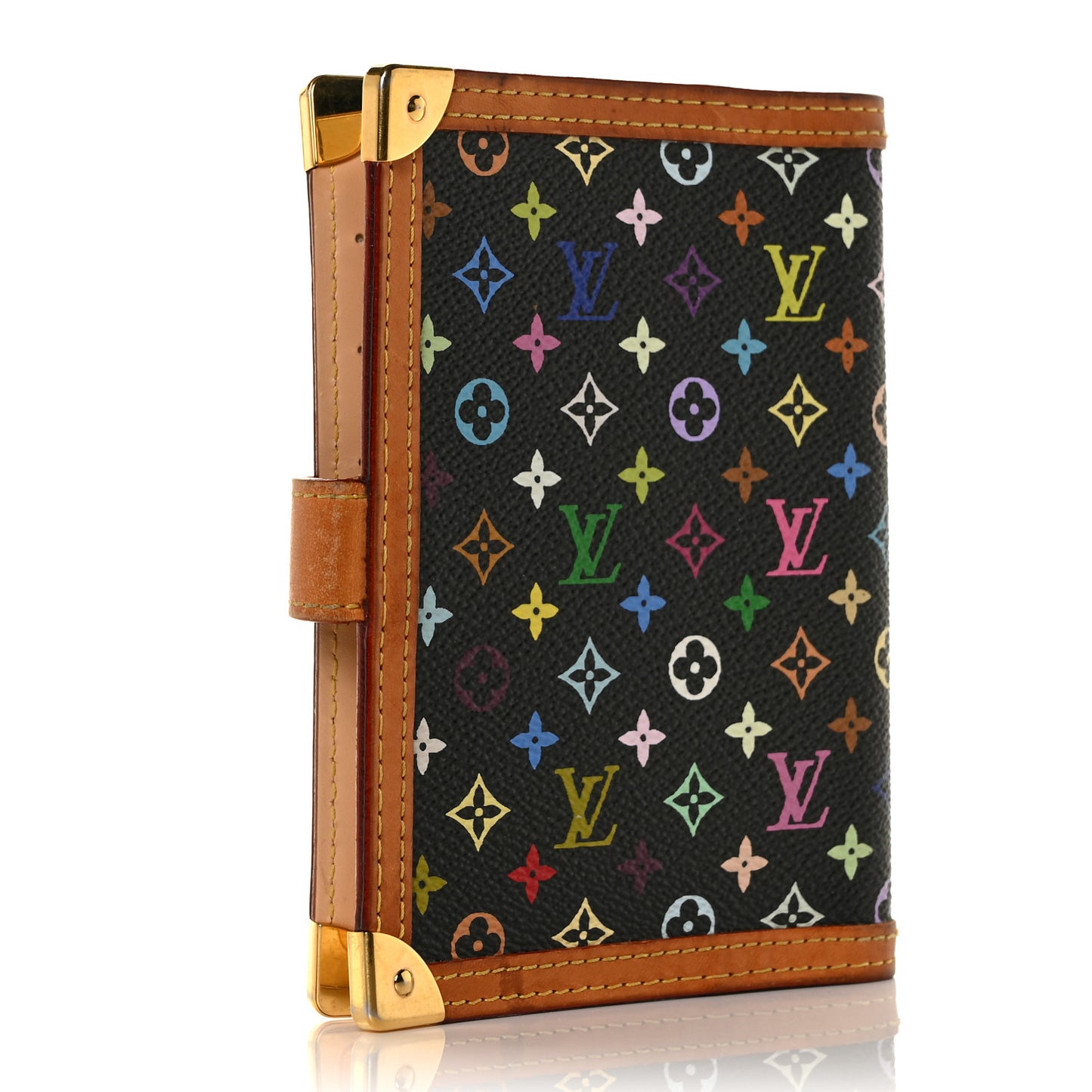 Monogram Multicolor Small Ring Agenda Cover Black