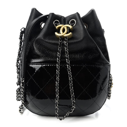 Chanel Patent Goatskin Quilted Small Gabrielle Bucket Black 1 of 11