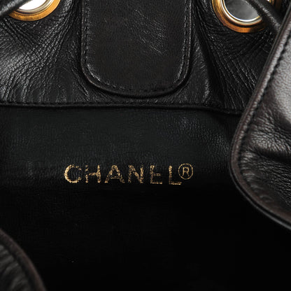 Chanel Lambskin CC Drawstring Backpack Black 8 of 9