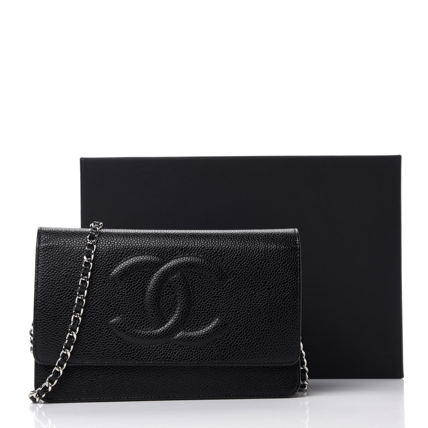 Chanel Caviar Timeless CC Wallet On Chain WOC Black 12 of 12