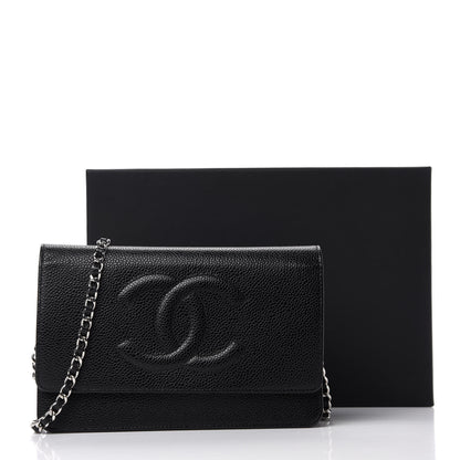 Chanel Caviar Timeless CC Wallet On Chain WOC Black 12 of 12