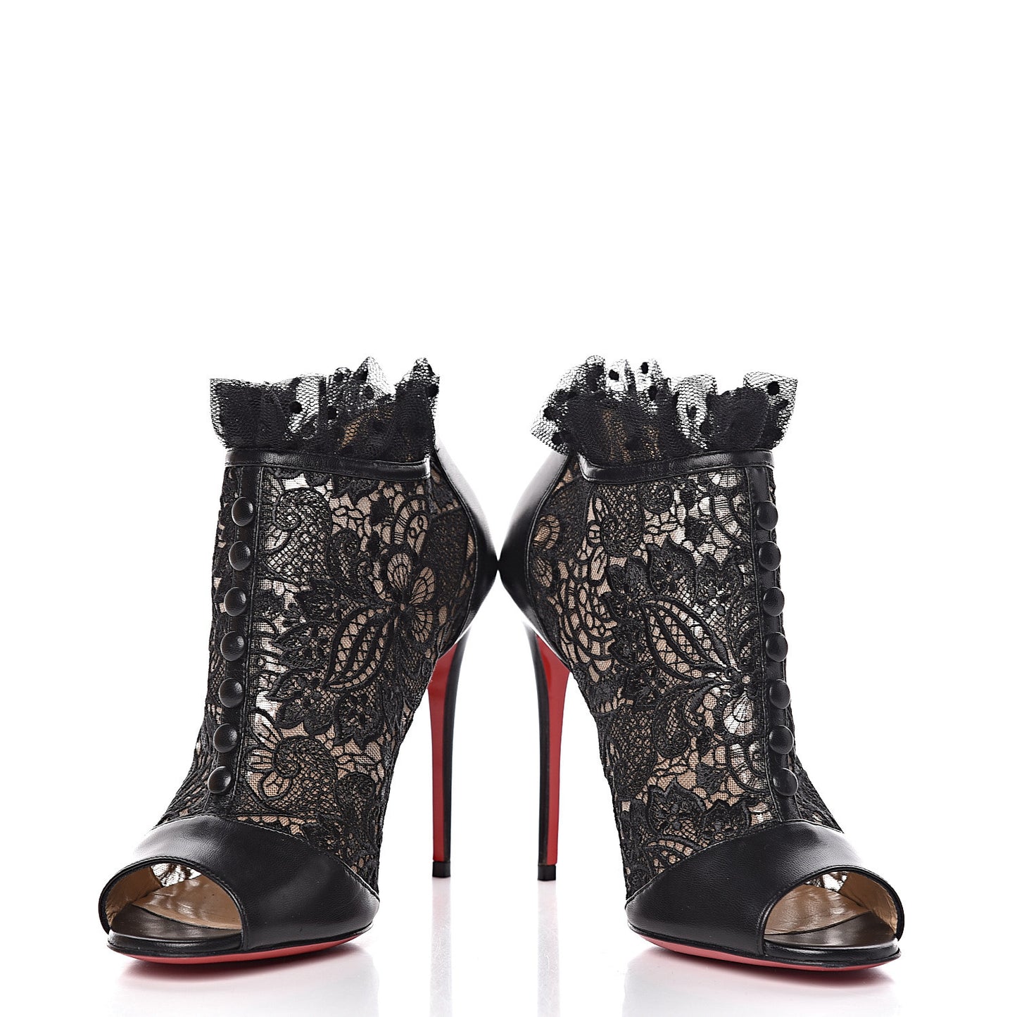 Lace Kid Henrietta 100 Booties 38 Black