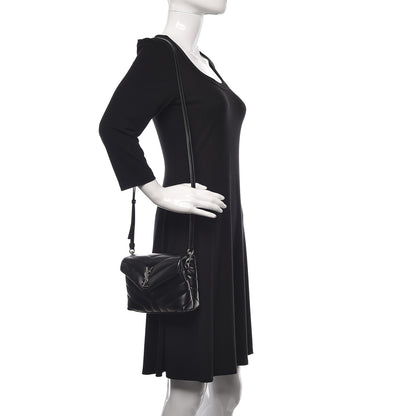 Saint Laurent Calfskin Y Quilted Monogram Toy Loulou Crossbody Bag Black 2 of 9