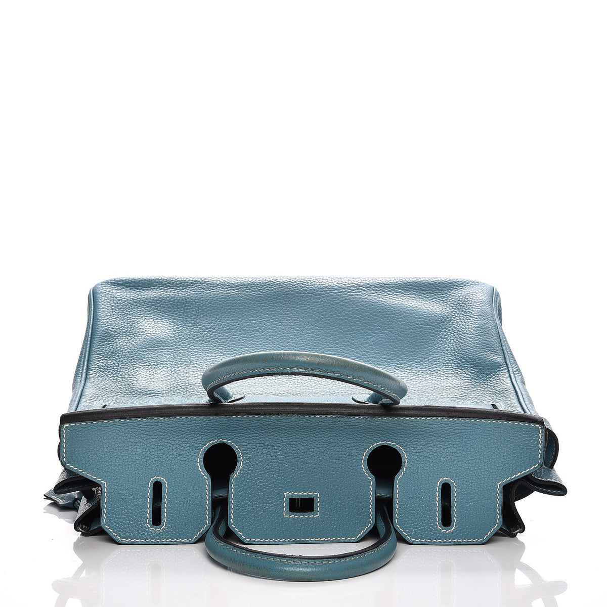 Hermes Taurillon Clemence Birkin 30 Blue Jean 21 of 35