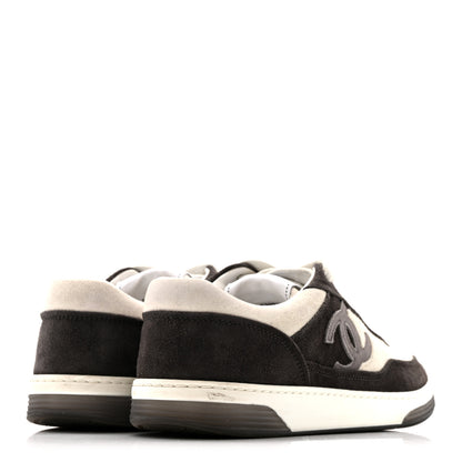 Chanel Suede Kidskin Womens CC Sneakers 36 Black White 5 of 10