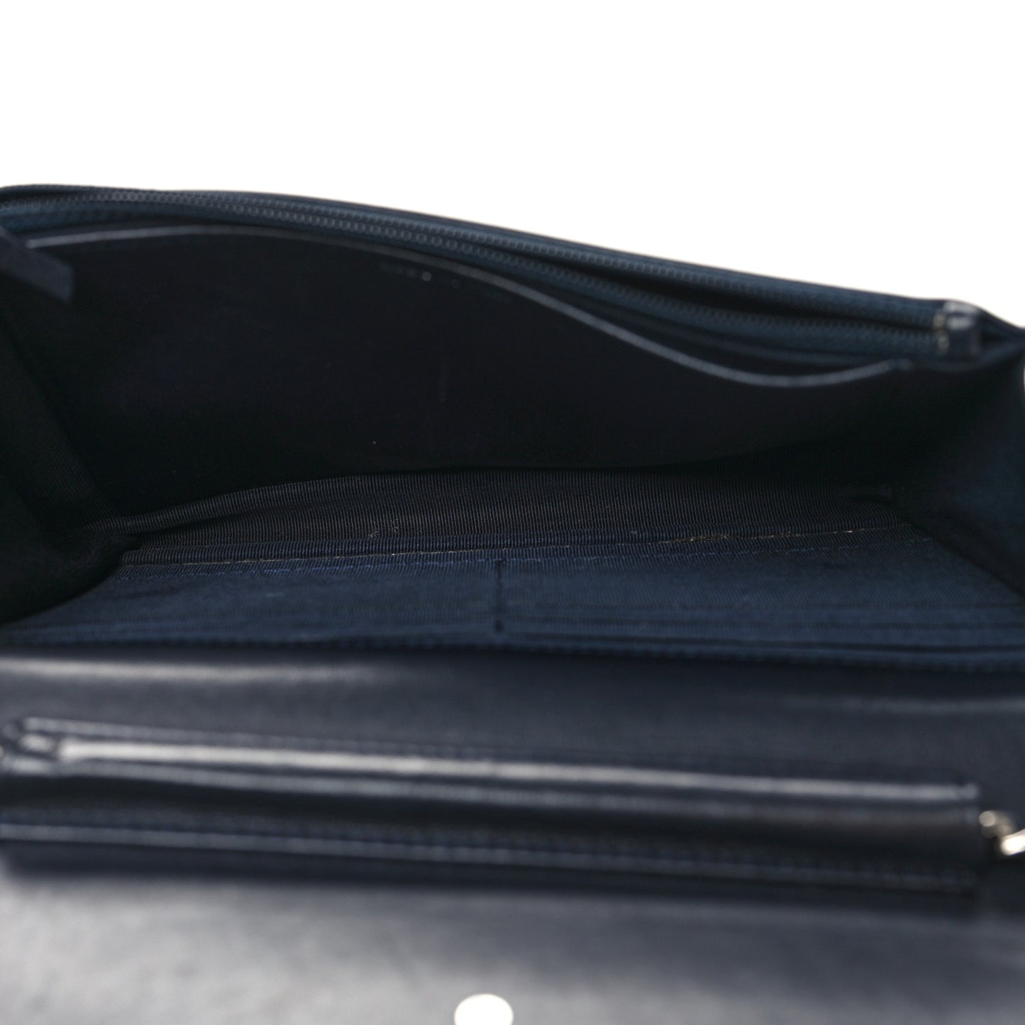 Lambskin Quilted Wallet On Chain WOC Navy Blue