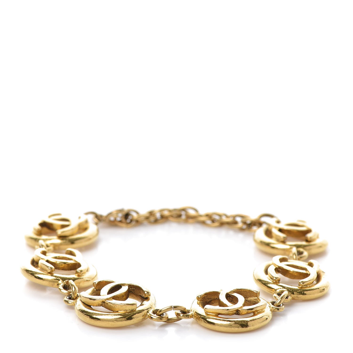Chanel CC Cutout Bracelet Gold 1 of 6