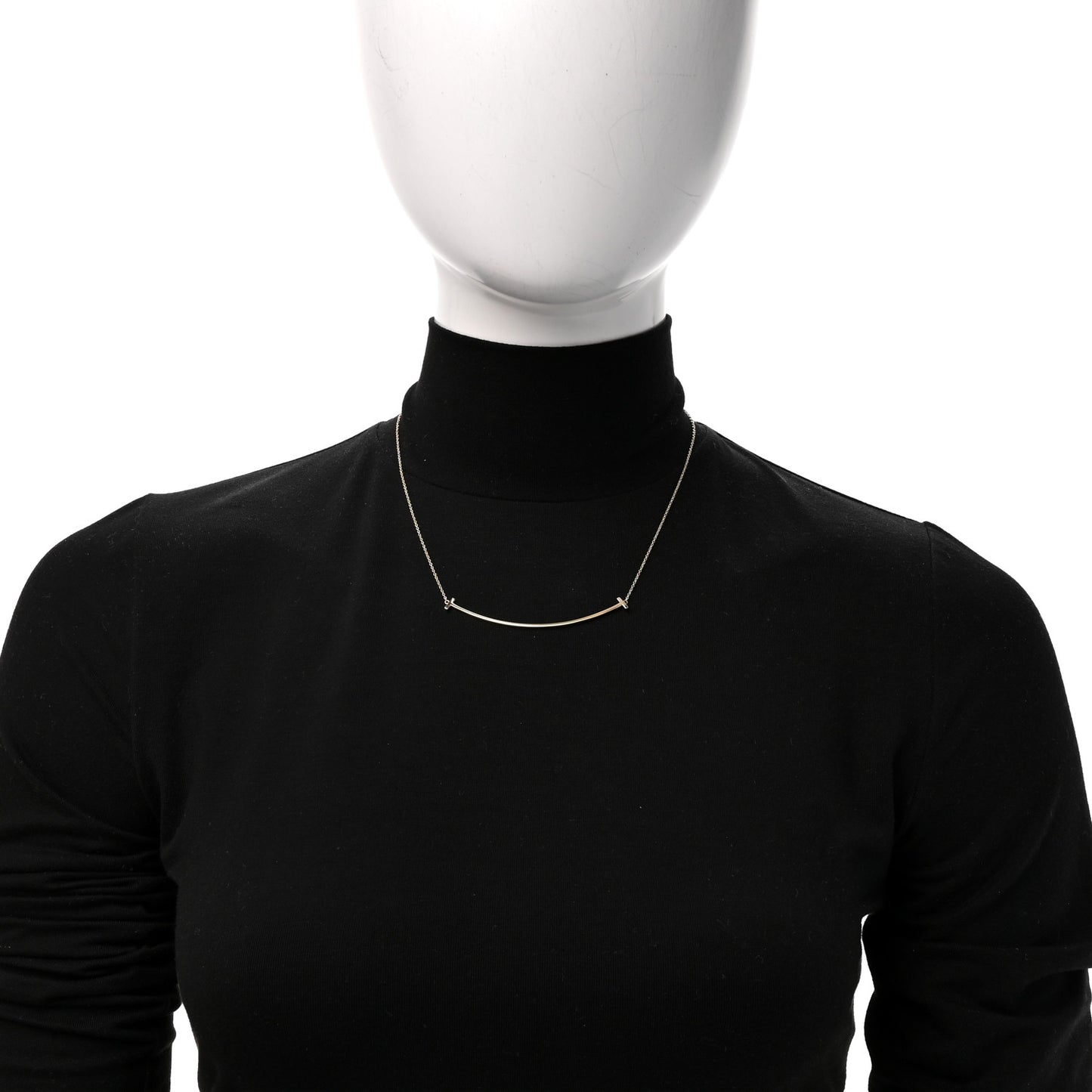 18K Yellow Gold Small T Smile Pendant Necklace