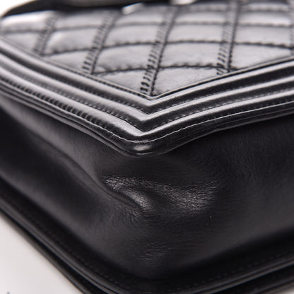 Chanel Calfskin Embossed Stitch Large Boy Flap Black 10 of 19