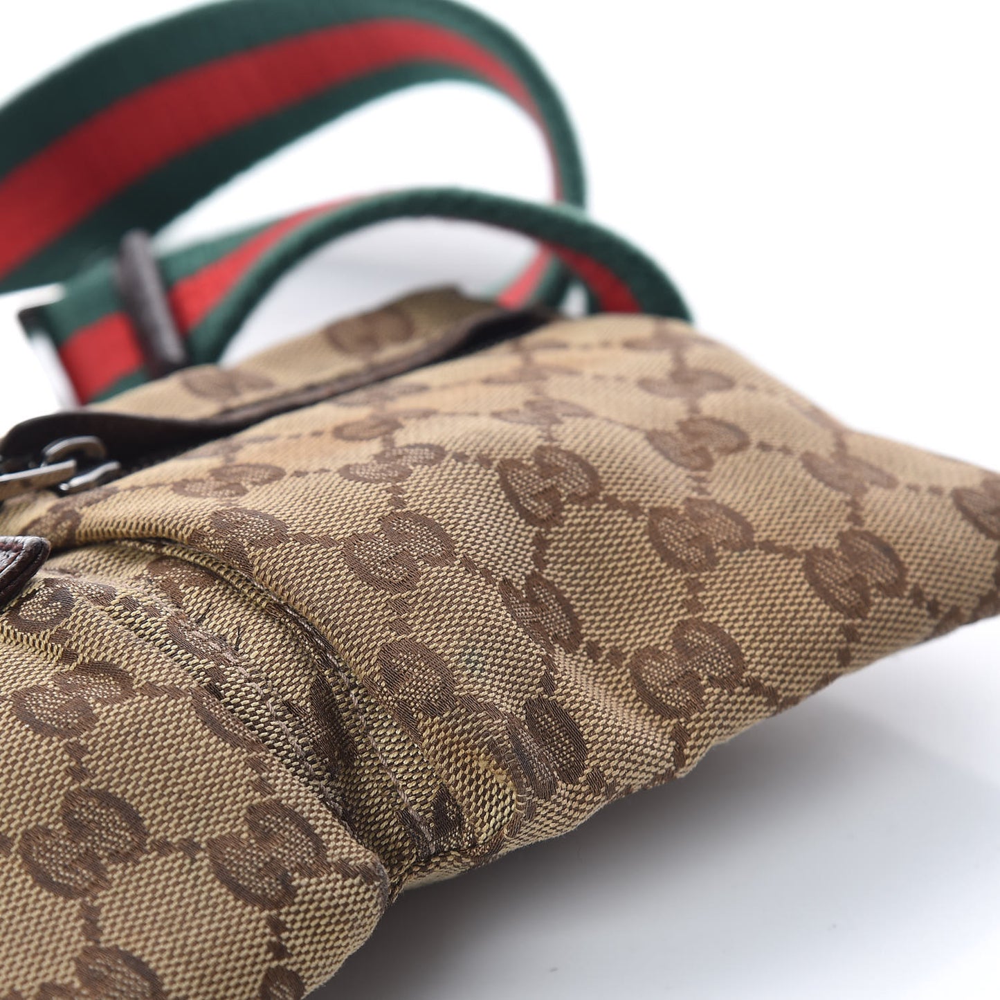 Monogram Web Belt Bag Dark Brown