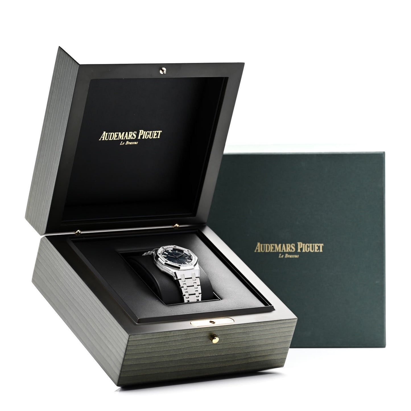 AUDEMARS PIGUET Stainless Steel Diamond 34mm Royal Oak Automatic Watch Blue 77451ST.ZZ.1361ST.04