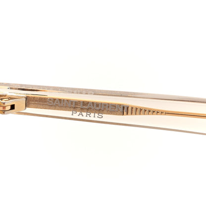 Saint Laurent Acetate Geometric Aviator Sunglasses SL 545 Transparent Cream Light Gold 5 of 7