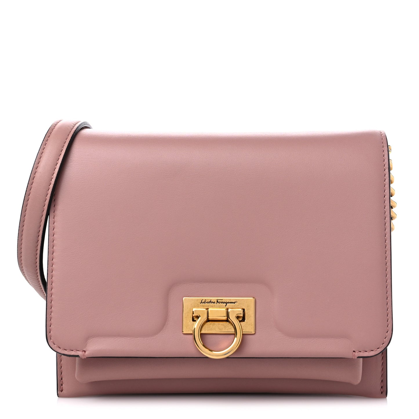 Calfskin Trifolio Flap Bag Antique Rose