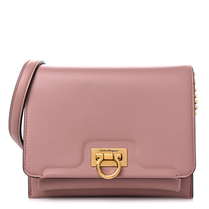 Salvatore Ferragamo Calfskin Trifolio Flap Bag Antique Rose 1 of 8