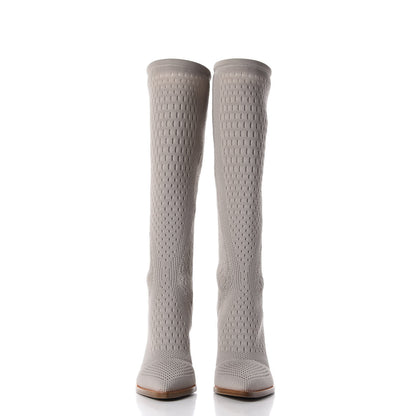 Fendi Technical 3D Mesh FFrame Tall Boots 39 Folk 3 of 10