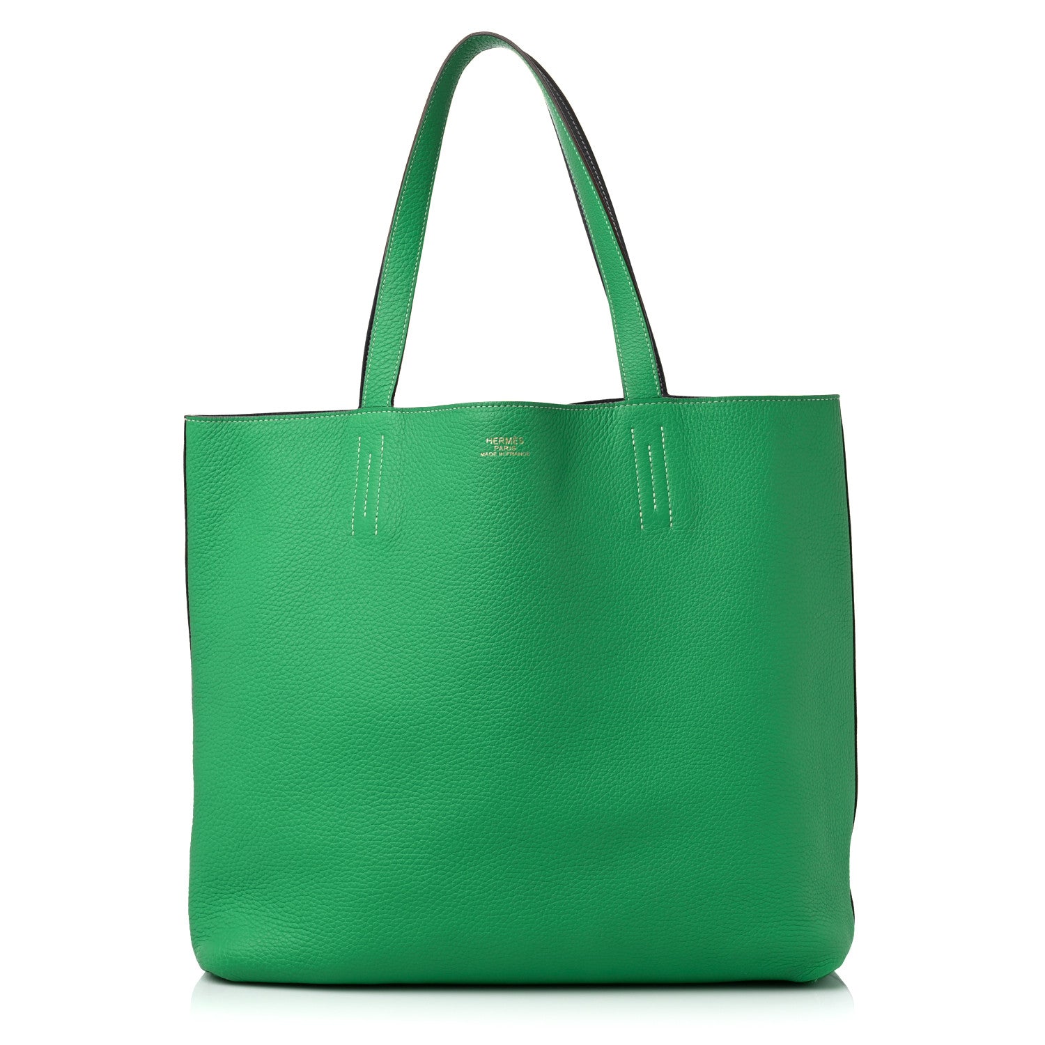 Hermes Taurillon Clemence Double Sens 36 Reversible Tote Menthe Bleu Thalassa 1 of 15