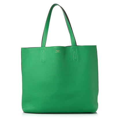 Hermes Taurillon Clemence Double Sens 36 Reversible Tote Menthe Bleu Thalassa 1 of 15