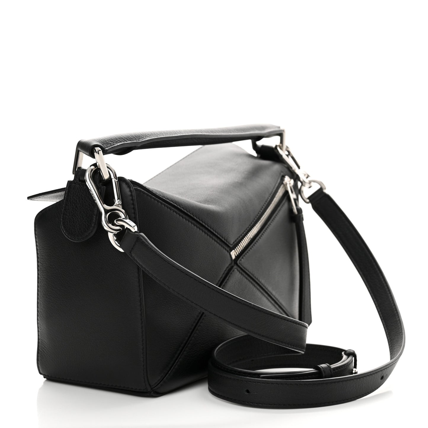 Calfskin Small Puzzle Bag Black