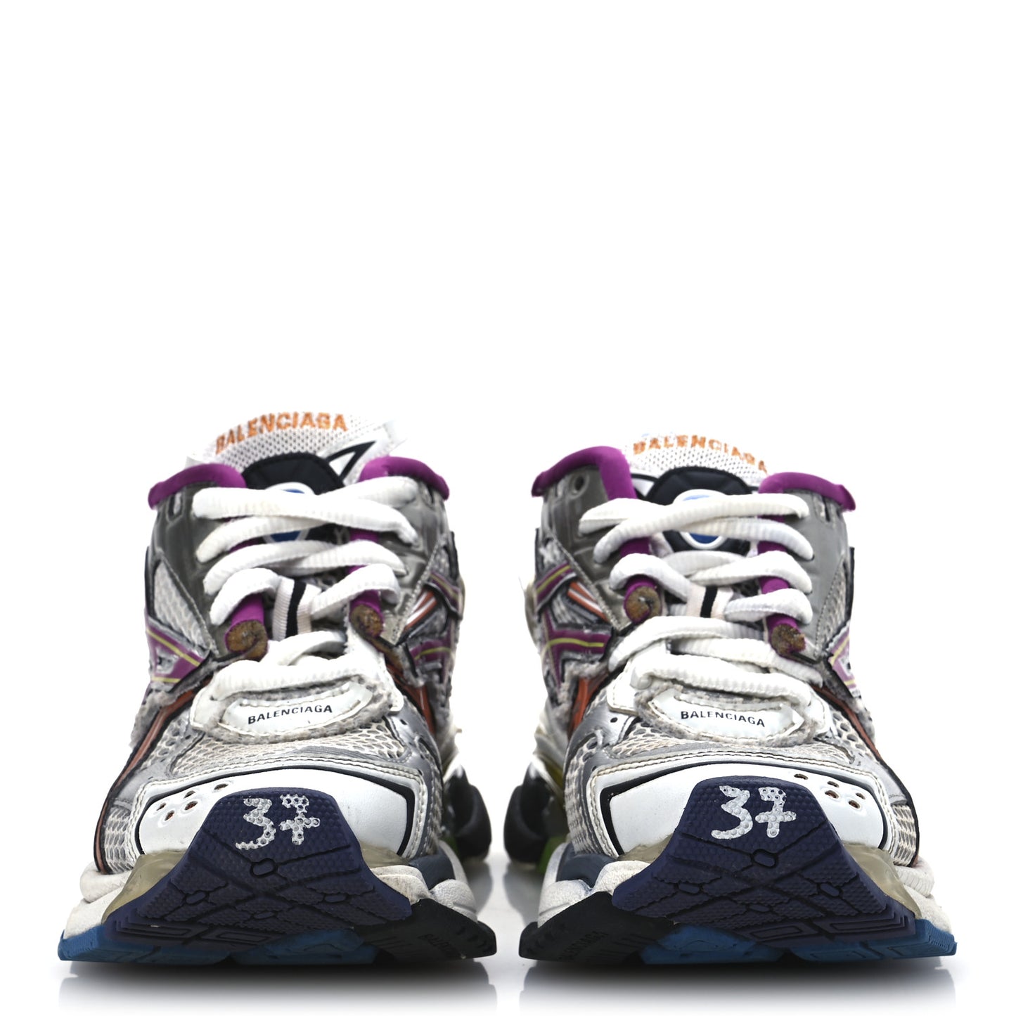 Mesh Rubber Womens Runner Sneakers 37 Multicolor