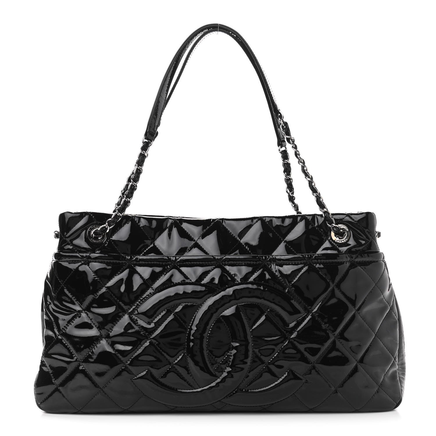 Chanel Patent Quilted Timeless CC Soft Tote Black 1 of 9