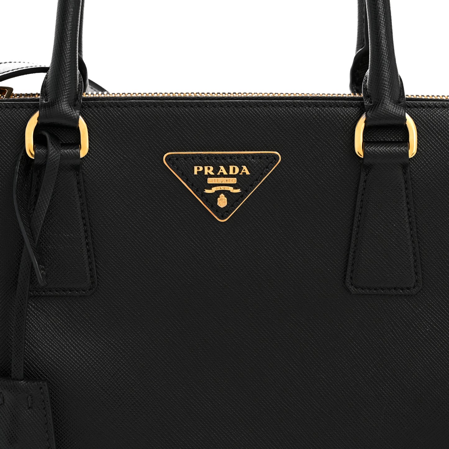 Saffiano Lux Large Galleria Double Zip Tote Black