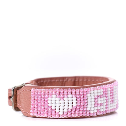 Gucci Calfskin Beaded Logo Bracelet S Pink 5 of 6