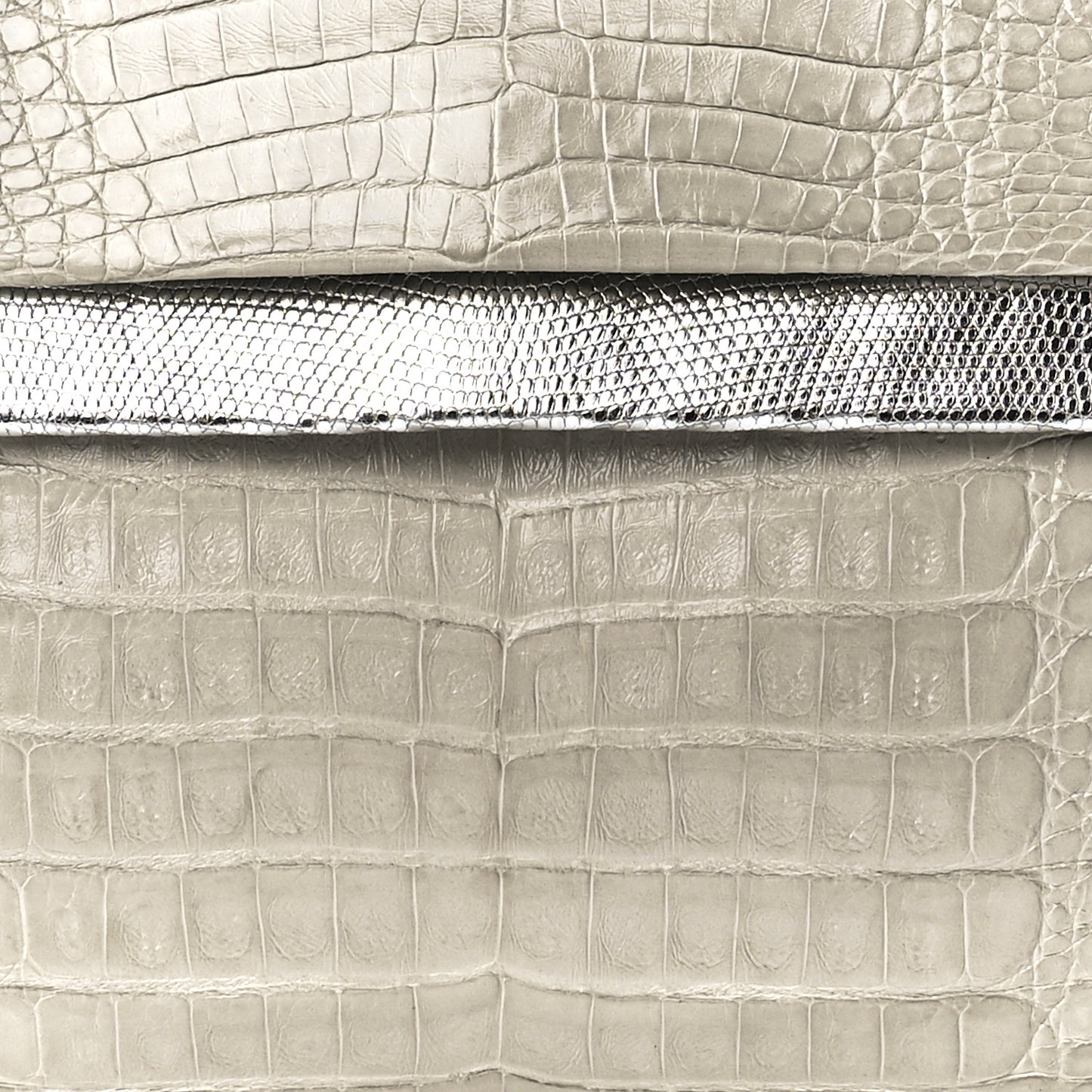 Lizard Crocodile Small Liza Top Handle Bag Beige