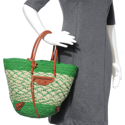 Balenciaga Panier Basket Tote Green Natural 2 of 7