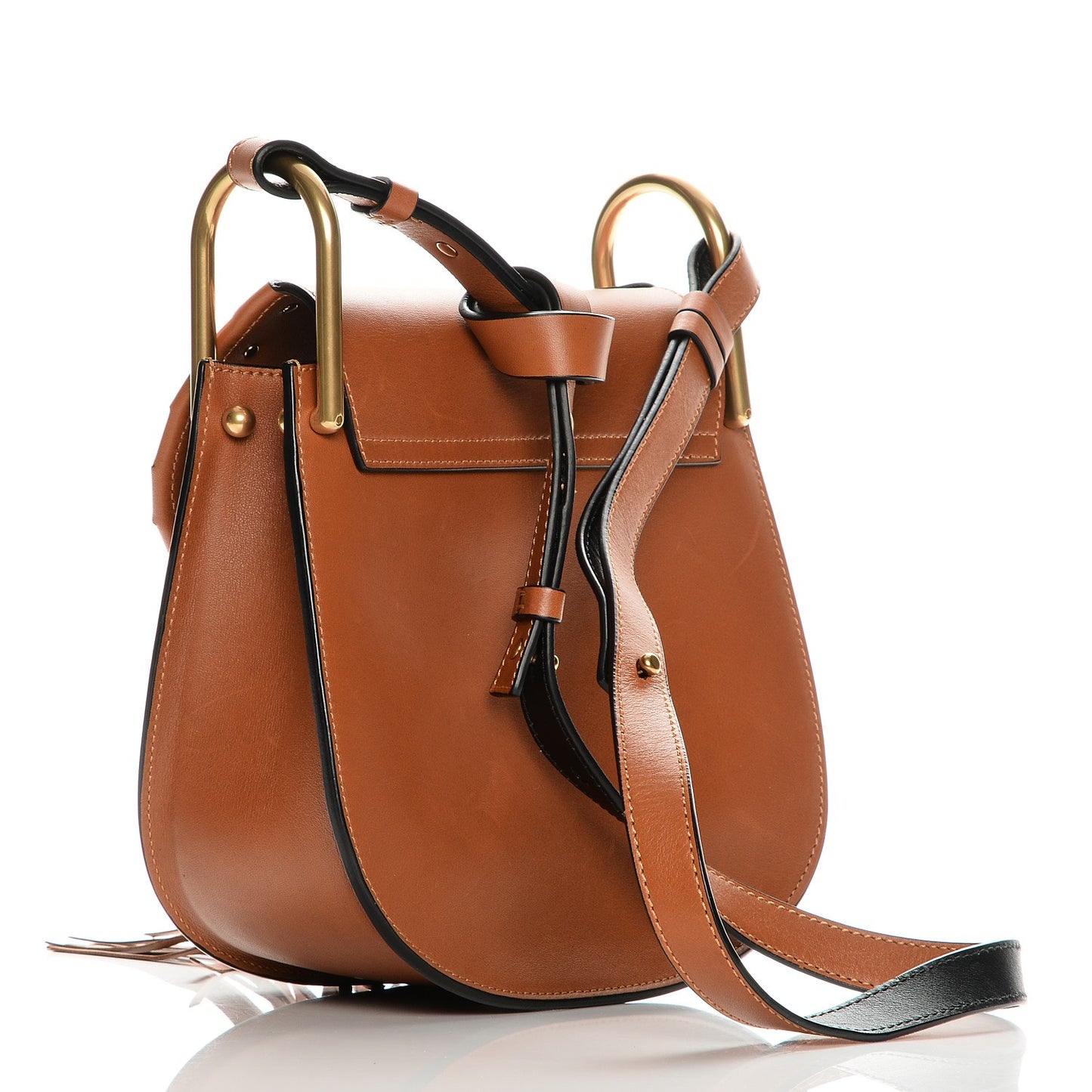 Calfskin Small Hudson Shoulder Bag Caramel