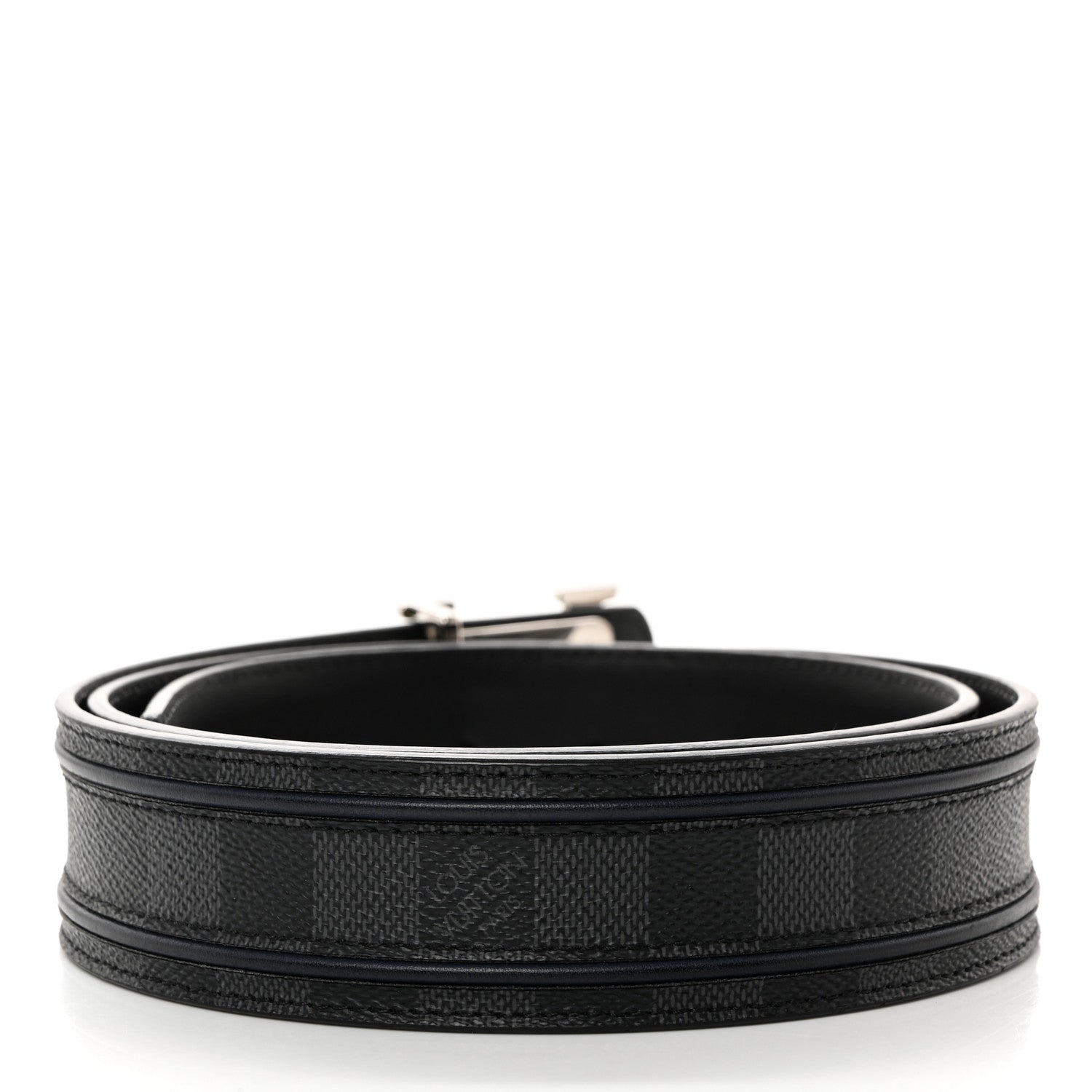 Louis Vuitton Damier Graphite 40mm LV Initiales Belt 110 44 Black 2 of 7