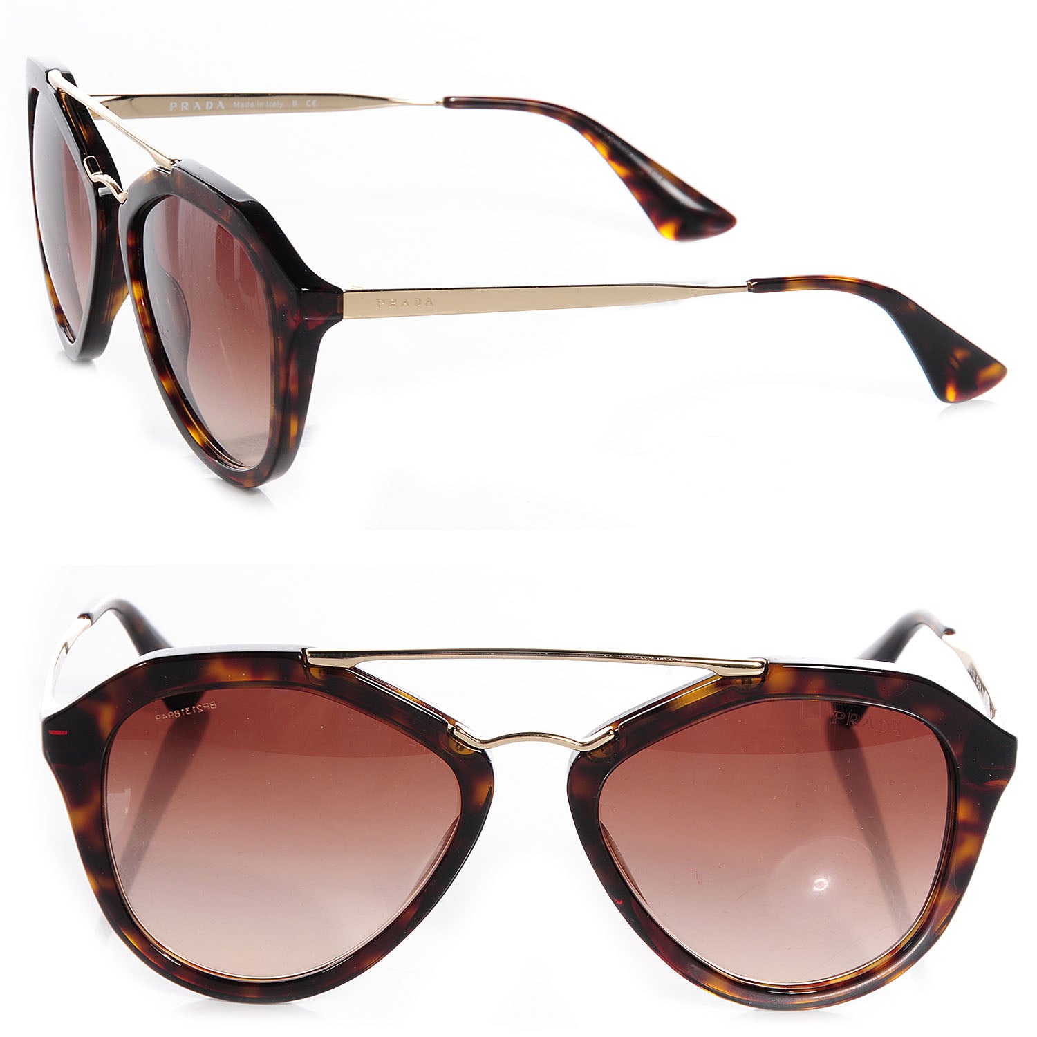 Prada Tortoise Shell Cinema Sunglasses SPR 12Q 1 of 6