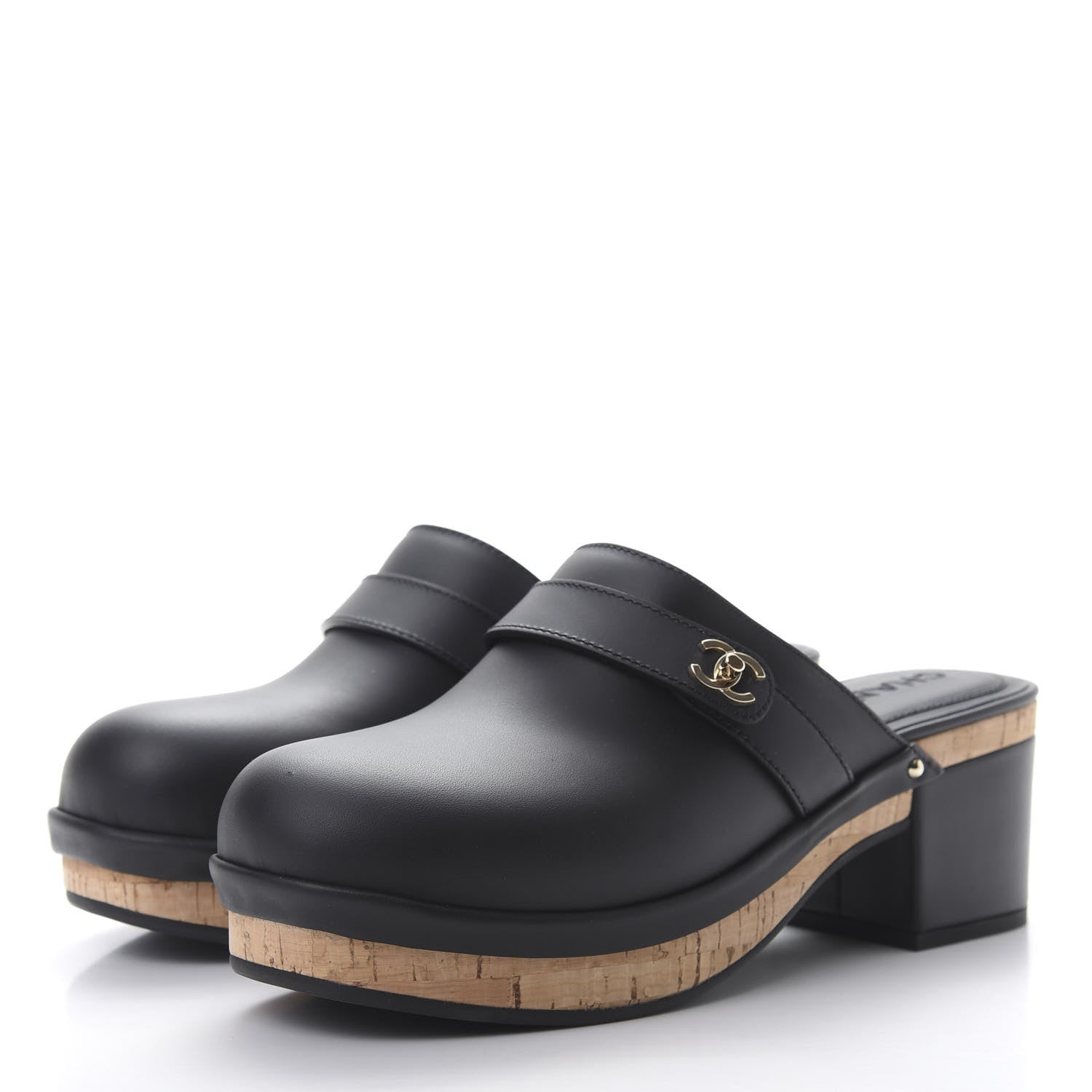 Chanel Calfskin CC Turn Lock Clogs 40 Black 3 of 8