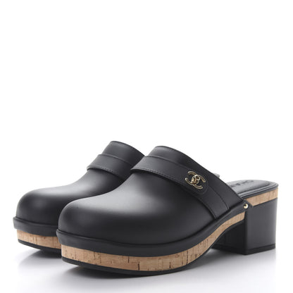Chanel Calfskin CC Turn Lock Clogs 40 Black 3 of 8