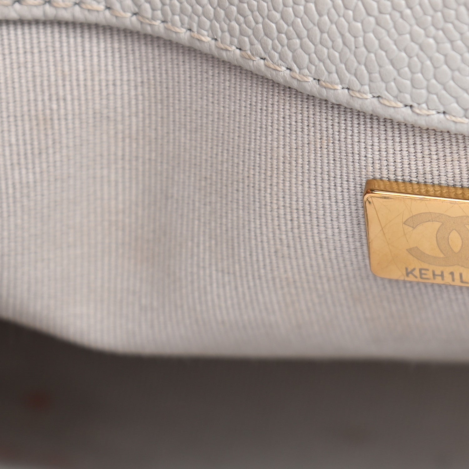 Chanel Caviar Quilted Medium Boy Flap Light Grey 6 of 11
