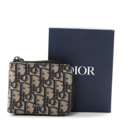 Christian Dior Oblique Compact Zipped Wallet Blue Multicolor 9 of 9