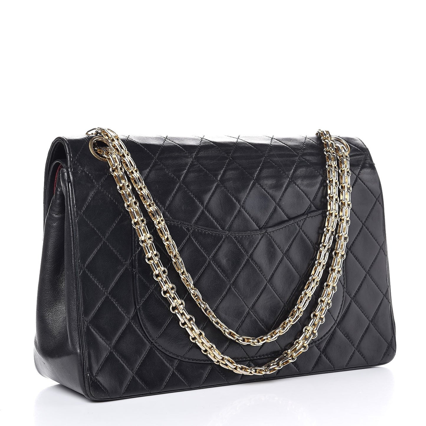 Lambskin Quilted Medium Bijoux Chain Double Flap Black