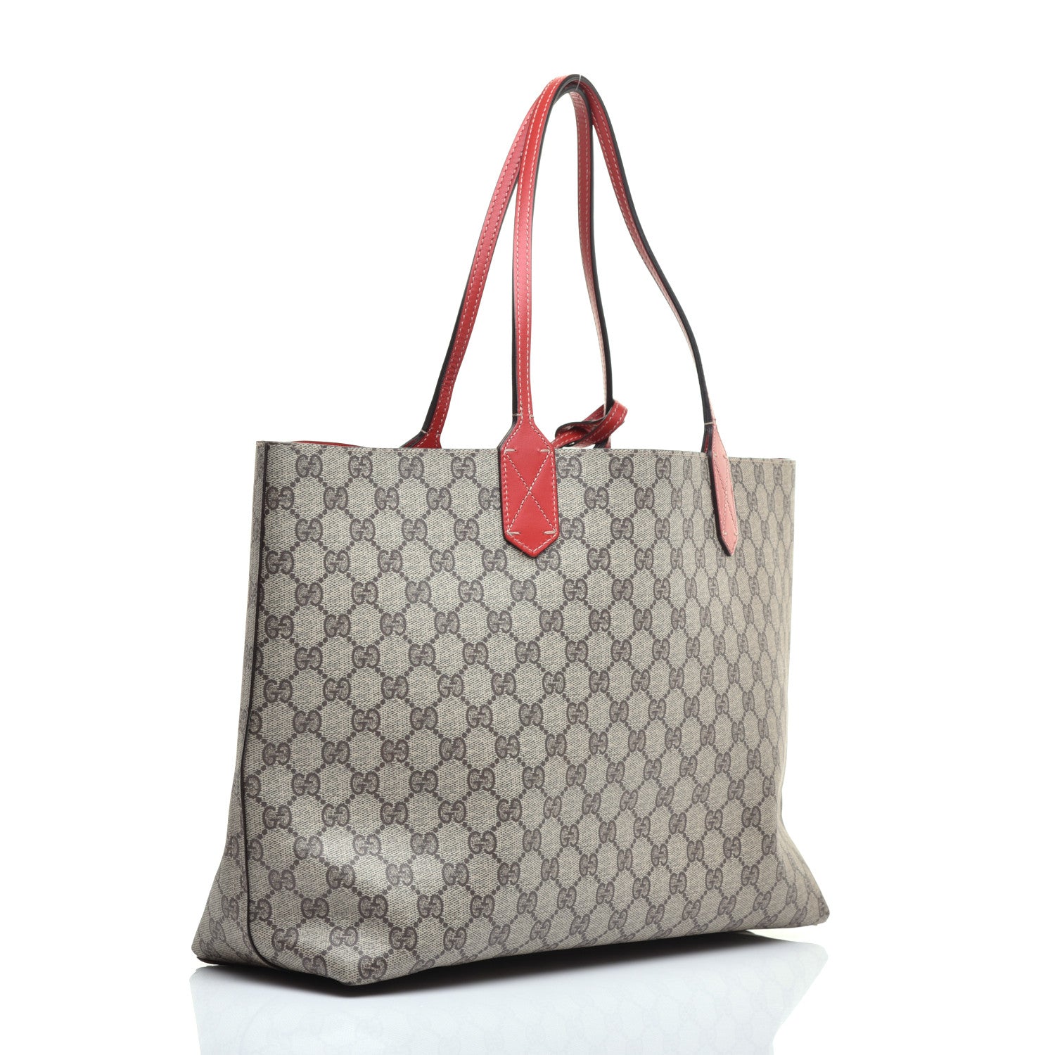 Gucci GG Supreme Medium Reversible Tote Beige Red 5 of 16
