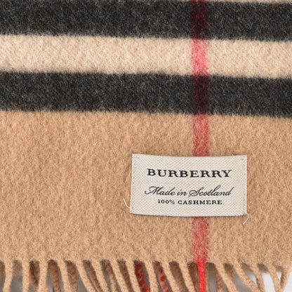 Burberry Cashmere Giant Check Fringe Scarf Camel 3 of 3