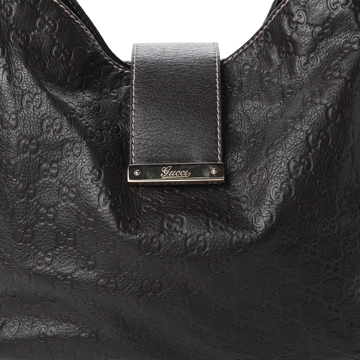 Gucci Guccissima Large New Ladies Web Hobo Dark Brown 10 of 10