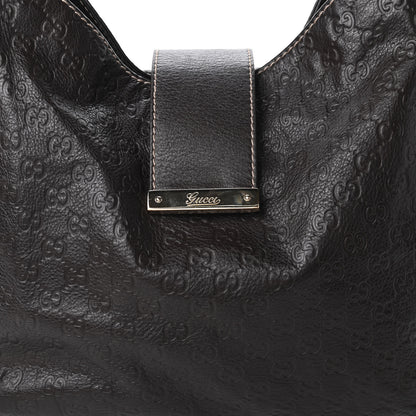 Gucci Guccissima Large New Ladies Web Hobo Dark Brown 10 of 10
