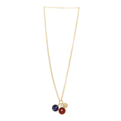 Foundrae 18K Yellow Gold Diamond Enamel Strength Karma Dream Belcher Open Chain Mini Chubby Annex Link Necklace 3 of 5