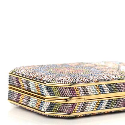 Judith Leiber Swarovski Crystal Minaudiere Clutch Gold Multicolor 9 of 11