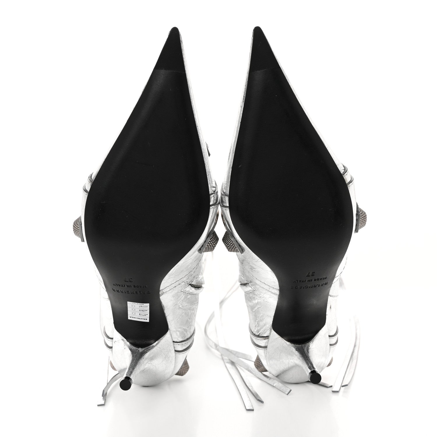 Balenciaga Metallic Agneau Arena Cagole 90mm Boots 37 Silver 5 of 12